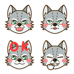 Green eyed wolf boy emoji.