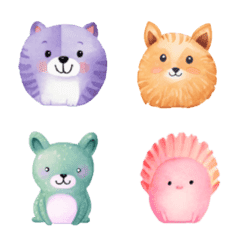 Watercolor-style Animal Emojis
