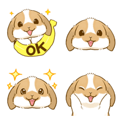 Fluffy lop ear rabbit emoji
