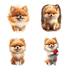 Cute little dog, many expressions, emoji