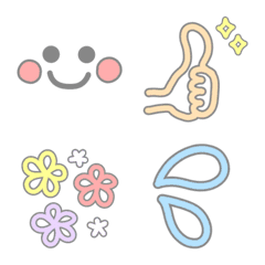Simple emoji in pastel colors