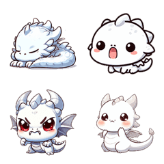 Super Cute White Dragon Baby