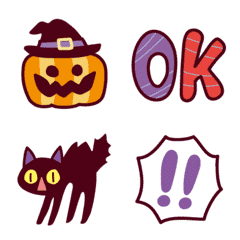[move]Halloween and black cat Emoji