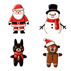 happy merry christmas santa snowman_14