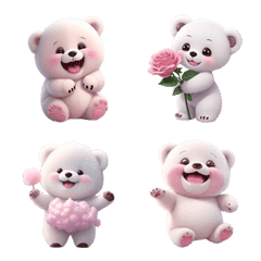 White bear, cute, affectionate, emoji