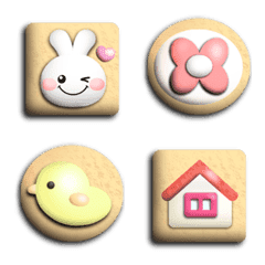 8cookies cute emoji threedimensonal face