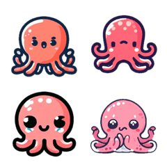 Octopus Emoticon Stickers