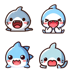 Shark Emoticon Stickers