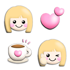 12girl cute emoji three-dimensonal face