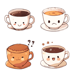 Hot coffee and tea. Emoji