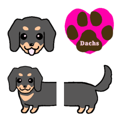 Miniature Dachshund, black, dog emoji