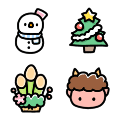 Emoji in winter Christmas