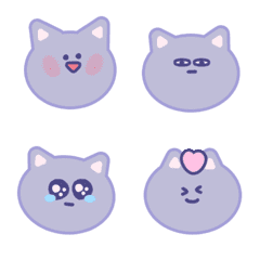 every day cute  grey blue cat move Emoji