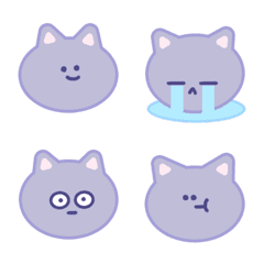 every day cute grey blue cat move Emoj