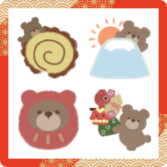 Bear and bear Emoji new year ver.