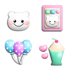 15polar bear cute emoji three-dimensonal