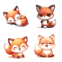 Cute Fox Baby Emoticon Stickers