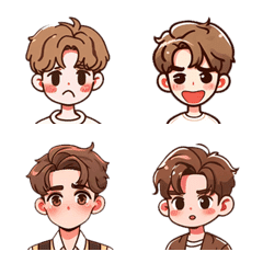 Handsome Boy Emoticon Stickers