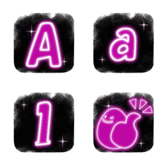 Glowing alphabet purple and tamagorou
