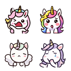 Unicorn Emoticon Stickers