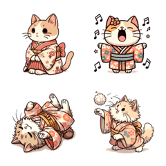 Kimono Cat Emojis: Japan's Feline Charm"