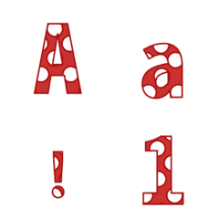 Red and white dot of the alphabet
