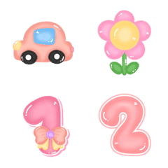 Emoji Decorations and Numbers Pastel