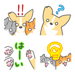 Chihuahua and 2Cat Emoji Stamp