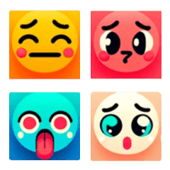Colorful Emoji Square