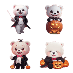 Dracula Bear Halloween Emoji