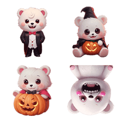 Dracula Bear Halloween Emoji v.3