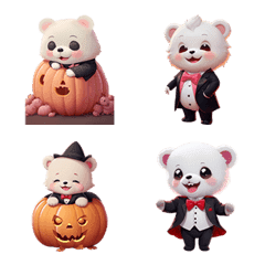 Dracula Bear Halloween Emoji v.2