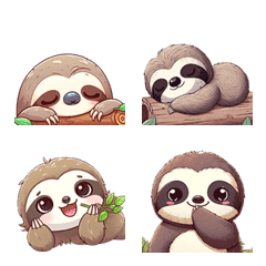 Cute Sloth Emoticon Pack