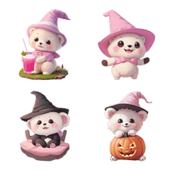 Little White Bear Halloween Emoji