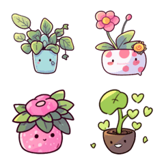 Cute plants with different emotions.