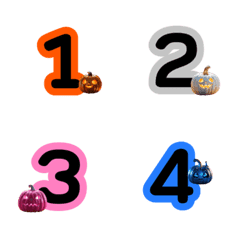 Emoji number pumpkin Halloween