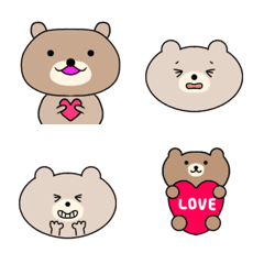 Cute bear various face