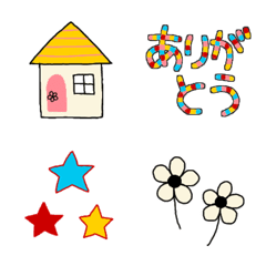 Colorful adult cute emoji