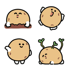 Emoji anime kentang tersenyum