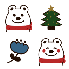 Emoji musim dingin dengan beruang kutub.