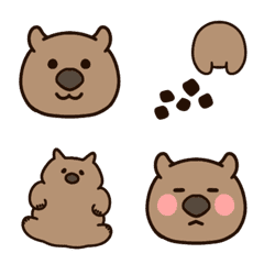 可愛的袋熊表情符號。