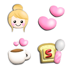 5girl cute emoji three-dimensonal face