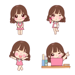 Nong Namcha, office girl, emoji