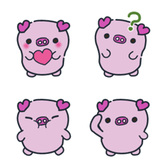 Emojis of a pig with heart shaped ears