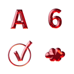 QxQ ruby red Number Letter Emoji