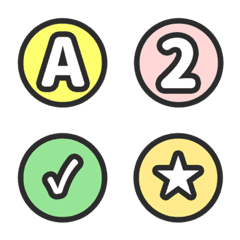 bright color Circle round Letter Emoji 1