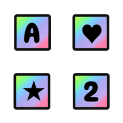 rainbow square Number move Letter Emoji