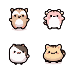 4Super cute animal expression stickers