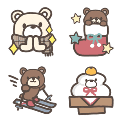 Winter emoji Mocha colored bear
