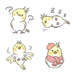 可愛的黃色玄鳳鸚鵡表情符號